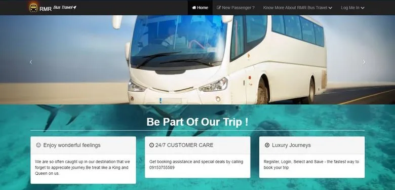 RMR Bus Travel website